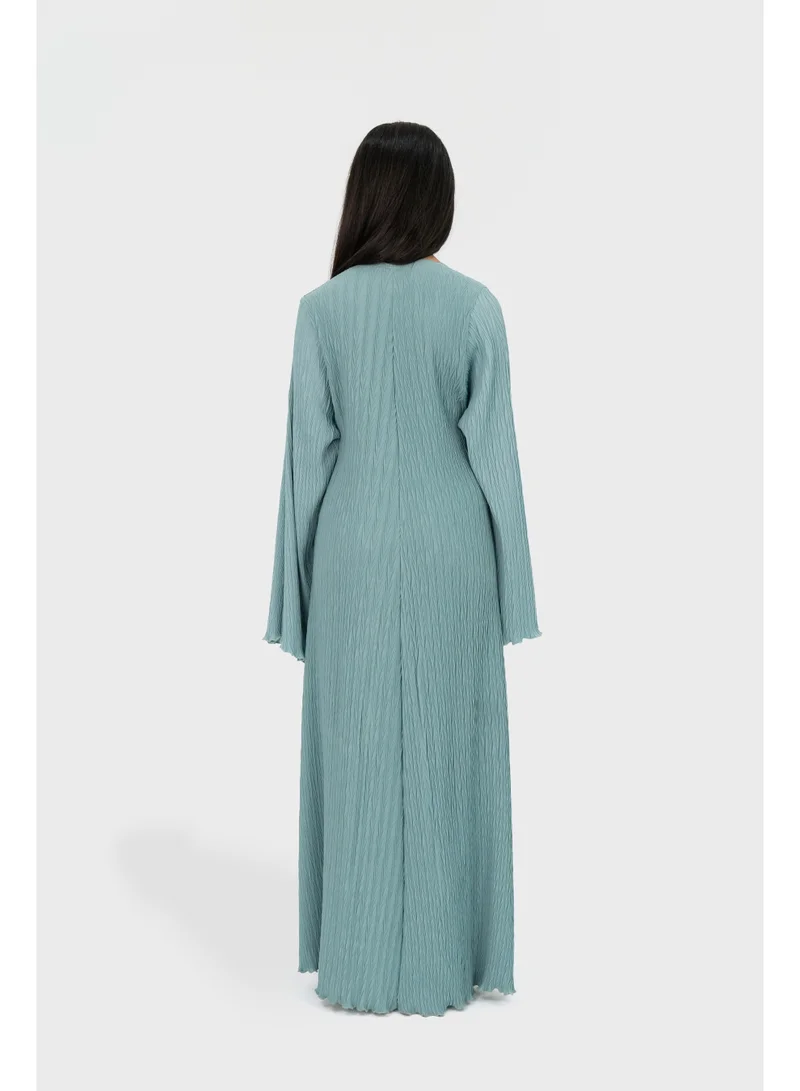 Ophelia  Women’s Pleated Dress – Elegant Sage Green Maxi Dress with Flowy Fabric for Casual & Occasion Wear for Women | Best Price UAE